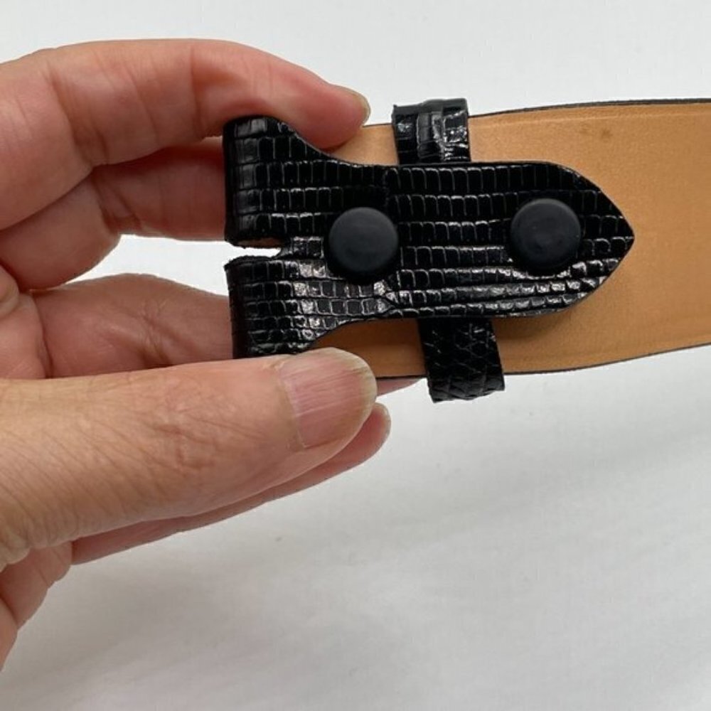 Clint Orms Genuine Black Java Lizard Belt Strap F… - image 3